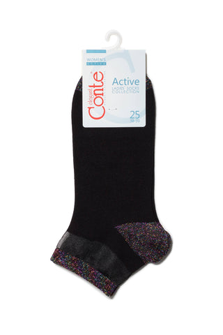 Cotton Ankle Socks Conte Active - 207 with Lurex - By Baano