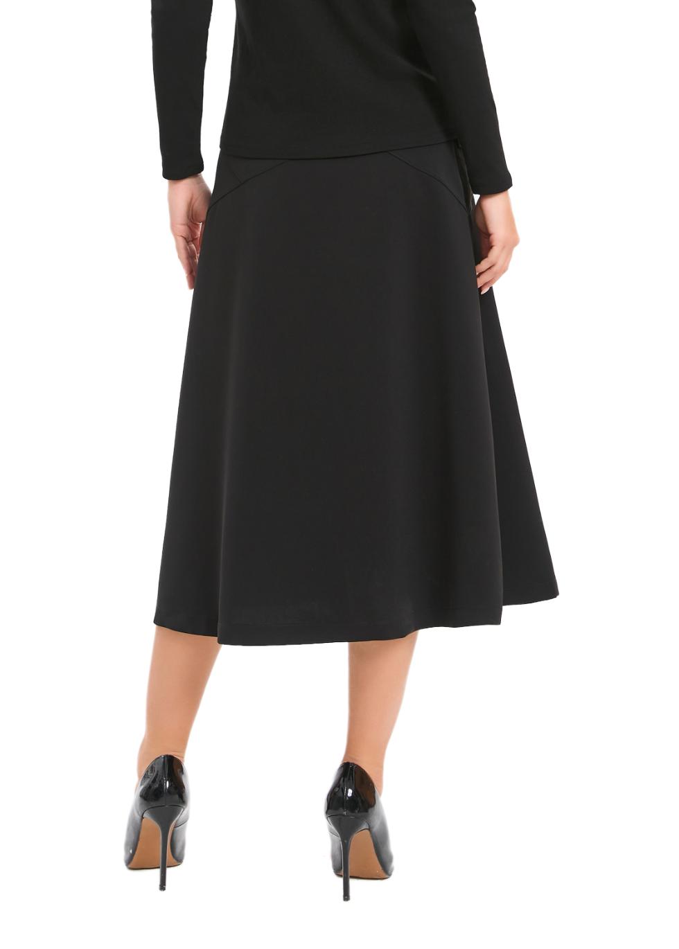 A-Line fully lined Midi Skirt with Pockets - By Baano