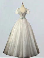 Plus Size Silver Gray Sparkle Tulle Evening Gown V-Neck Prom Bridesmaid Dress