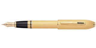 Peerless™ 23KT Heavy Gold Plate with Gold Plated Appointments, Swarovski Crystal and 18KT Gold Medium Nib Fountain Pen - By Baano