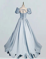 Girls' Elegant Satin Sweetheart Quinceanera Dress Pearl Beaded Ball Gown