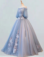 Off-Shoulder Tulle Evening Gown, Lace Applique, Elegant Prom & Bridesmaid Dress