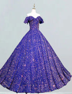 Royal Blue Sequin Strapless Prom Dress | Elegant Evening Gown for Girls