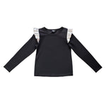 AA Pink Top with Metallic Ruffle