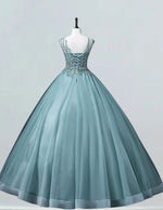 Green Prom Dress embroidered with Lace for women, Princess Party Dress women, ball gown for Party Women