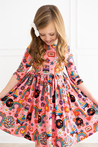 SALE Put Your Records On Twirl Dress - By Baano
