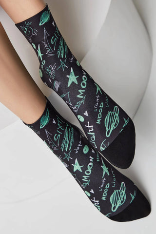 Dense Socks Conte Fantasy 913 - Moon Pattern - By Baano