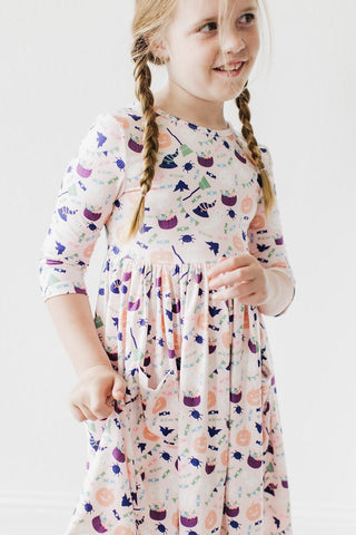Trick or Treat 3/4 Sleeve Pocket Twirl Dress