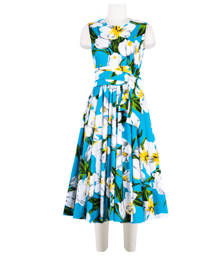 Abelia Dress Aqua Sleeveless Midi Dress - By Baano
