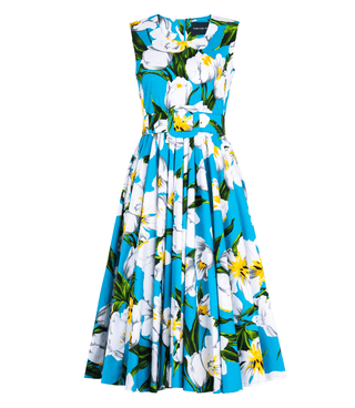 Abelia Dress Aqua Sleeveless Midi Dress - By Baano