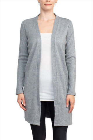 Adyson Parker Open Front Long Sleeve Long Bodied Slit Side Knit Cardigan - By Baano