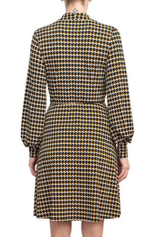 Adrianna Papell V-Neck Long Sleeve Multi Print Jersey Dress - By Baano