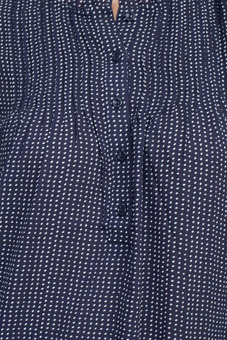 Adrianna Papell Crew Neck Long Sleeves Button Detail Woven Top - By Baano
