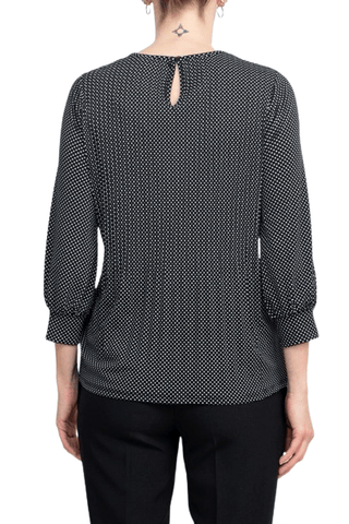 Adrianna Papell Crew Neck 3/4 Sleeves Crepe Top - Glamourous Grace