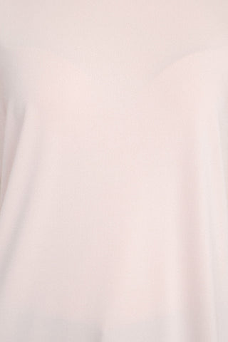 Adrianna Papell Crew Neck Clip Dot Double Flutter Sleeve Solid Knit Moss Crepe Top - By Baano