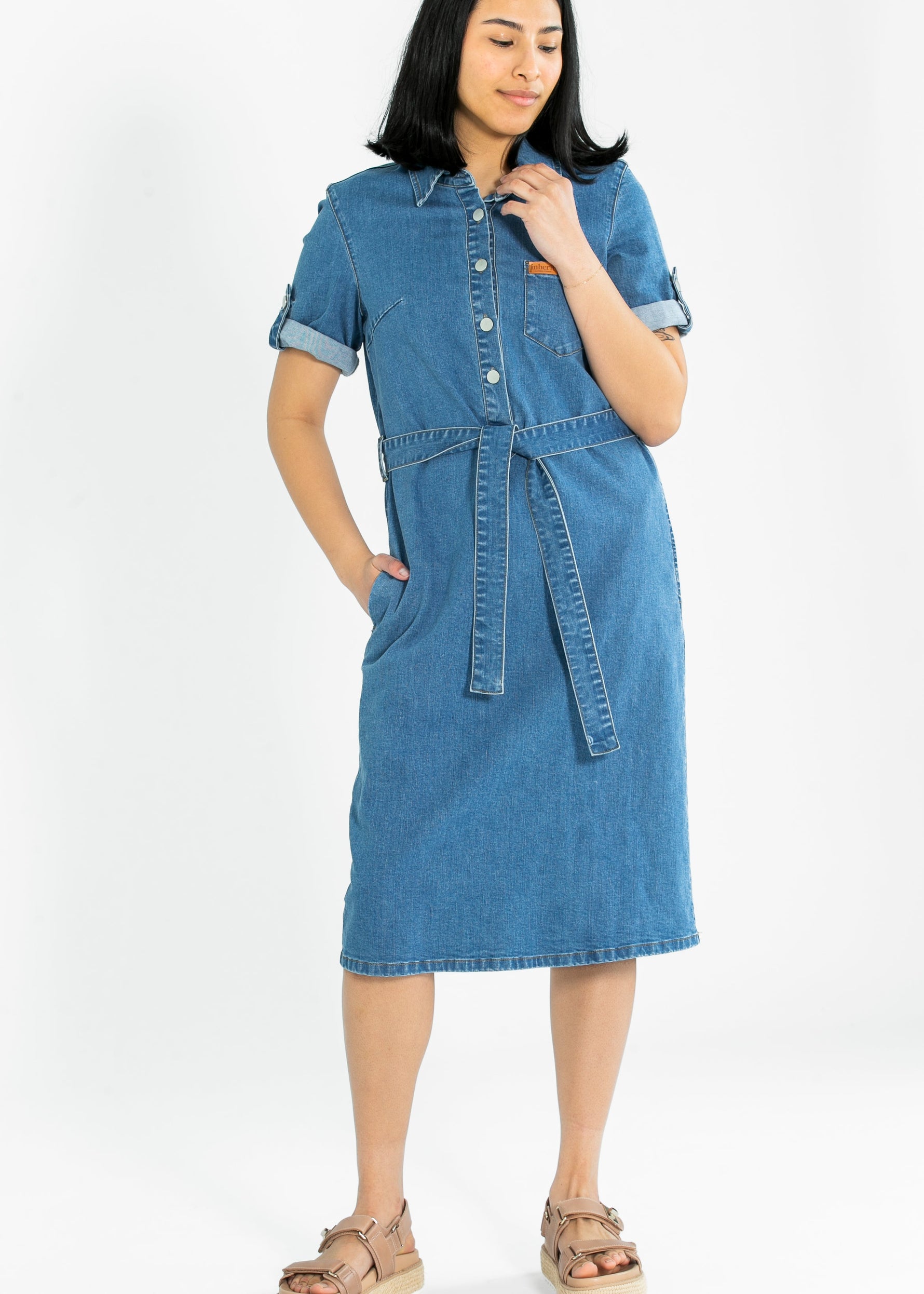 Ada Denim Midi Dress Inherit Co.