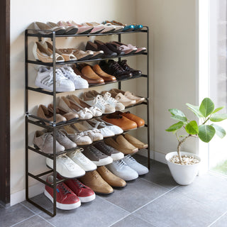 Three-Tier Expandable Shoe Rack (18" H)  - Steel - By Baano