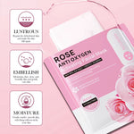 12Pc Rose Flower Extract Face Mask Korean Whitening Sheet Mask Moisturizing Mask Nourishing Skincare Facial Korean Fresh Product