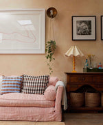 Santiago Grid Pillow - Blue and Umber