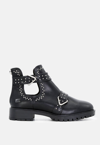 aeliana cutout ankle boots with strap