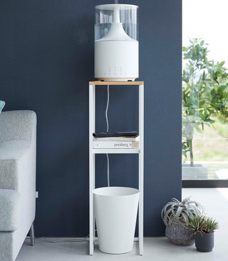 Two-Tier Display & Storage Shelf (31.5" H)  - Steel + Wood - By Baano