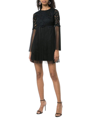 Aidan by Aidan Mattox Crew Neck Illusion Sleeve A-Line Zipper Back Floral Lace Dress - By Baano