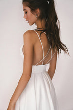 Aisle Soft White Satin Midi Dress - By Baano