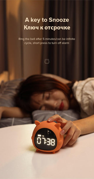Alarm Clock Kids Child Children Sleep Bedside Alarm Clock Digital Wake Up Children's Alarm Clocks for Girls Boys Bedroom Temperature Snooze Timer Clock for Bedroom/Table/Desk Stevvex