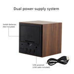 Alarm Clock LED Wooden Watch Digital Alarm Clock with Wooden Electronic LED Time Display 3 Alarm Settings Humidity & Temperature Detect Wood Made Electric Clocks Table Voice Control Digital Wood USB/AAA Powered Electronic Desktop Clocks Stevvex