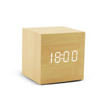 Alarm Clock LED Wooden Watch Digital Alarm Clock with Wooden Electronic LED Time Display 3 Alarm Settings Humidity & Temperature Detect Wood Made Electric Clocks Table Voice Control Digital Wood USB/AAA Powered Electronic Desktop Clocks Stevvex