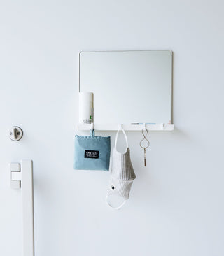 Magnetic Mirror with Storage Rack - Glass - By Baano