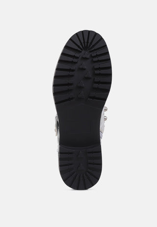 alitza metallic studded ankle boots