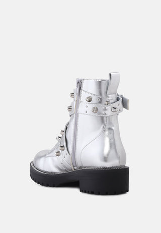 alitza metallic studded ankle boots