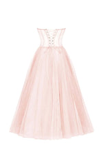 All For Love Strapless Tulle Midi Dress