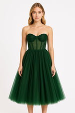 All For Love Strapless Tulle Midi Dress