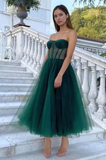 All For Love Strapless Tulle Midi Dress