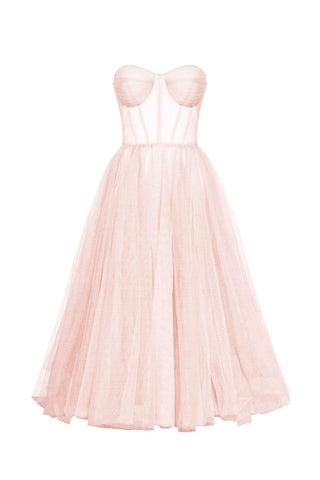 All For Love Strapless Tulle Midi Dress - By Baano