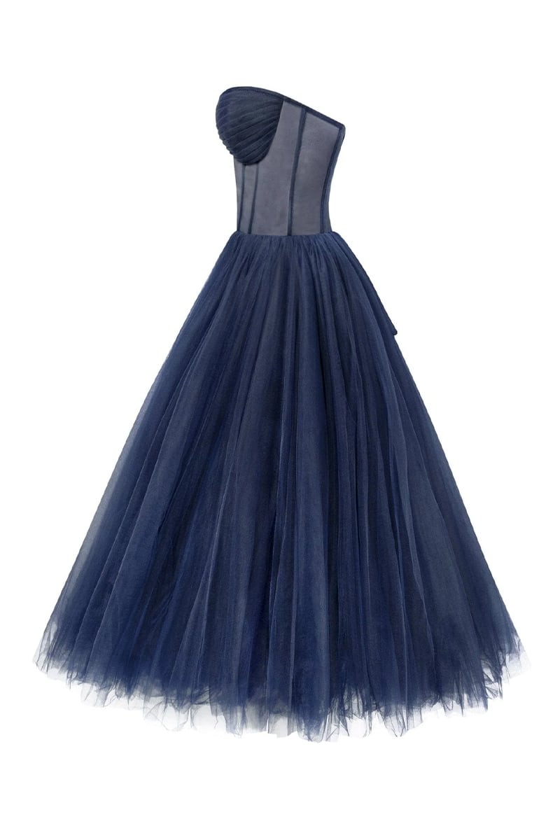 All For Love Strapless Tulle Midi Dress