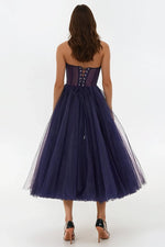 All For Love Strapless Tulle Midi Dress