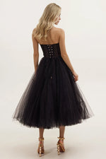 All For Love Strapless Tulle Midi Dress