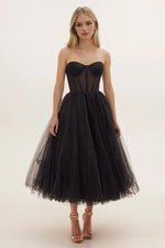 All For Love Strapless Tulle Midi Dress