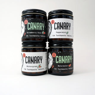 4 Pack Sampler of Canary Toothpaste Tablets - By Baano