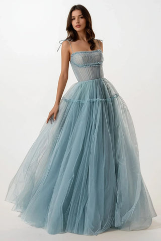 Alluring Beauty Tie-Strap Tulle Maxi Dress - By Baano
