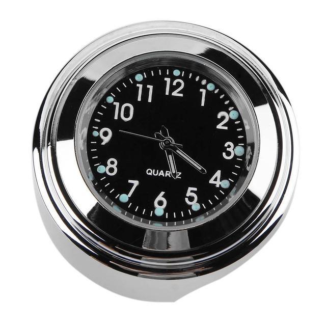 Aluminum Waterproof 22/25mm Motorcycle Handlebar Mount Dial Clock Motorcycle Handlebar Mount Clock Waterproof Handlebar Dial Clock Watch Quartz Clock Watch for Harley Motorcycle Accessories Stevvex