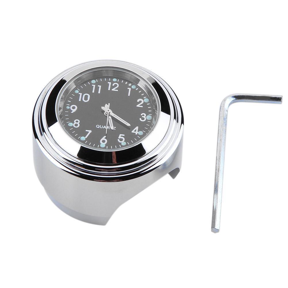 Aluminum Waterproof 22/25mm Motorcycle Handlebar Mount Dial Clock Motorcycle Handlebar Mount Clock Waterproof Handlebar Dial Clock Watch Quartz Clock Watch for Harley Motorcycle Accessories Stevvex