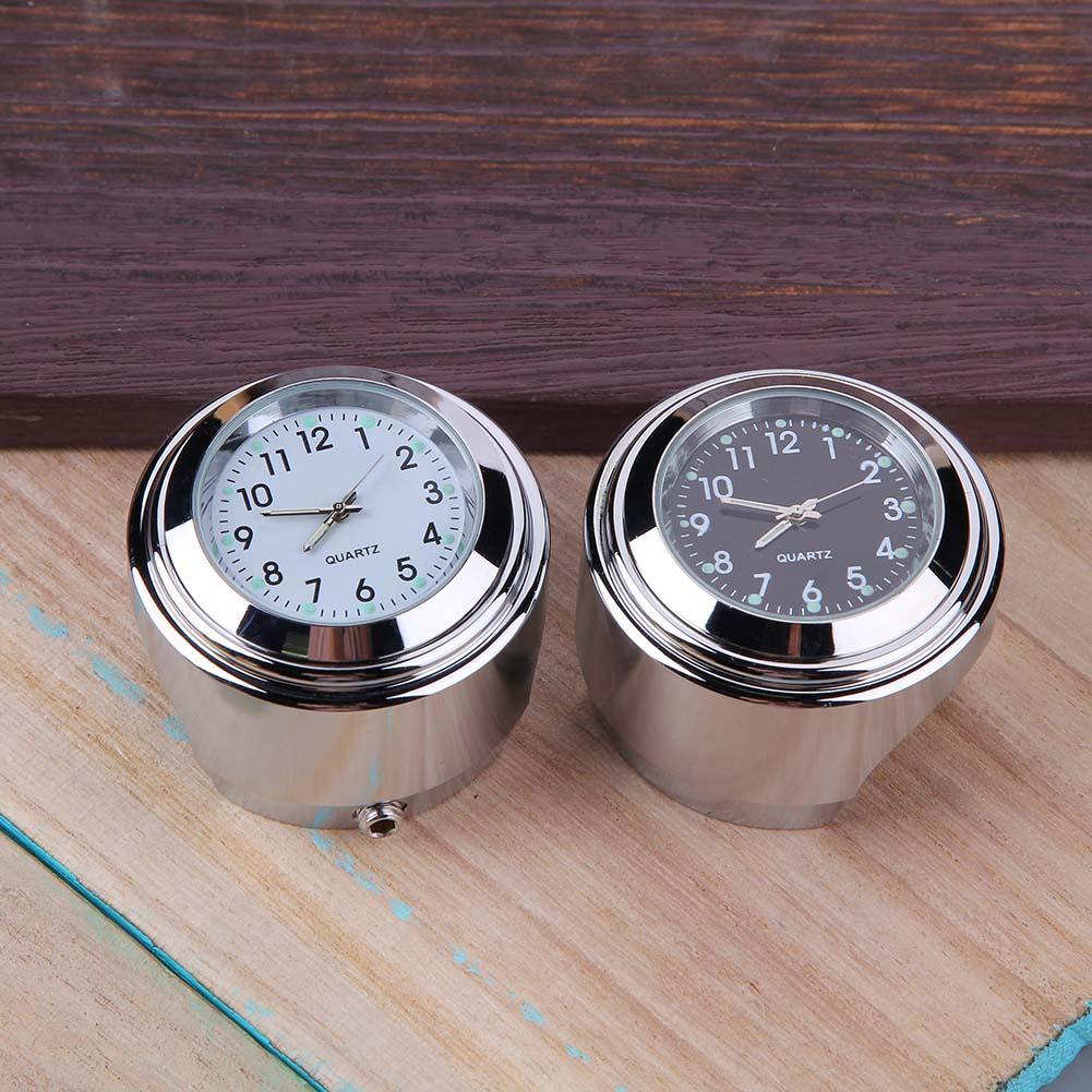 Aluminum Waterproof 22/25mm Motorcycle Handlebar Mount Dial Clock Motorcycle Handlebar Mount Clock Waterproof Handlebar Dial Clock Watch Quartz Clock Watch for Harley Motorcycle Accessories Stevvex