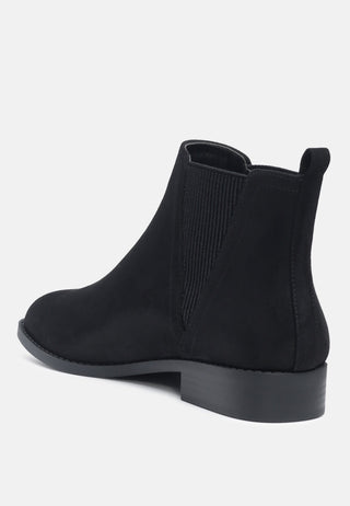 amanda solid ankle microfiber boots