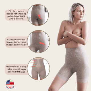 Style 6207 |  No Roll High Waist Lace Thigh Slimmer with Extra Firm Support Rago Shapewear