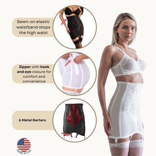 Style 1294 | High Waist Open Bottom Girdle | Extra Firm Shaping | Side Zipper + Hook Closure Rago Shapewear