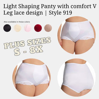 Light Shaping Panty with comfort V Leg lace design | Style 919 Rago Shapewear